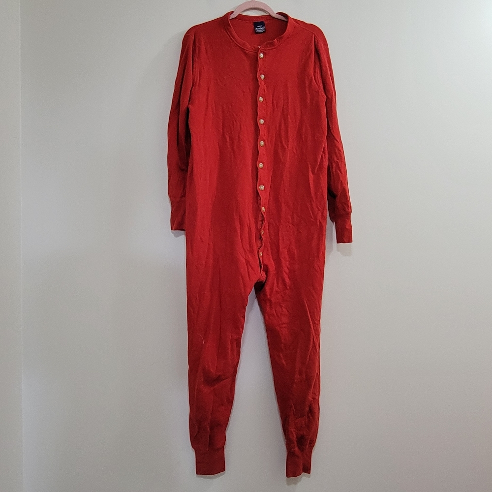 Duofold vintage pajamas onesie red M